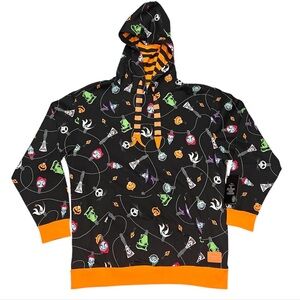 Loungefly Disney Nightmare Before Christmas Ornaments Unisex Hoodie Size Med NWT